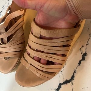 Joes Brand Nude Wedge toe strappy sandals